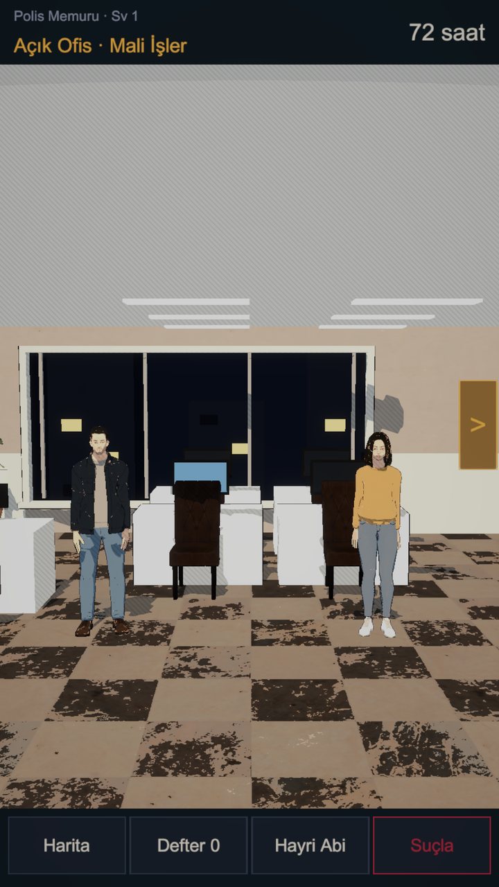 Crime scene: talking to suspects and collecting clues